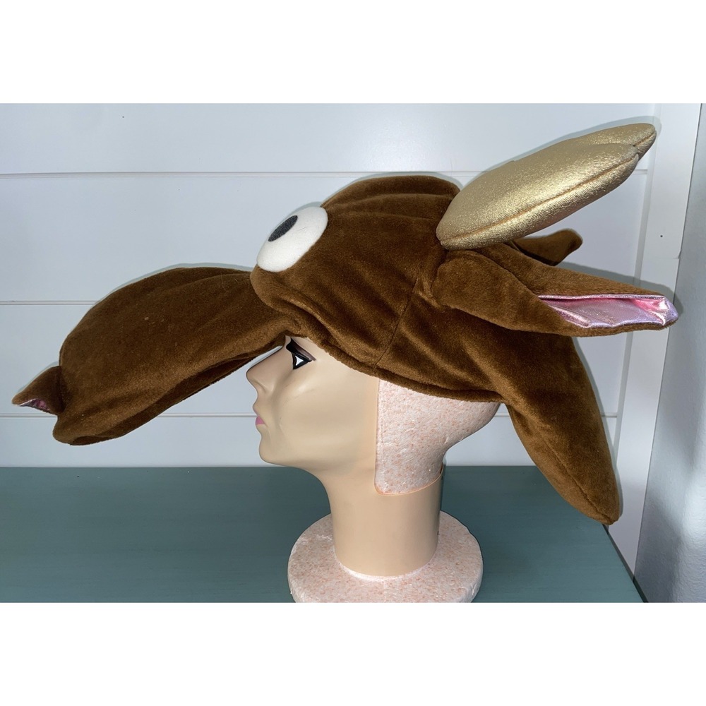 Moose Deer‎ Hat Antler Plush Brown Baseball Style Hat -Hallmark cap